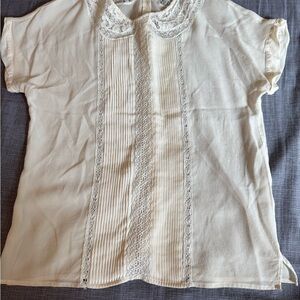 Zara Cream silk top